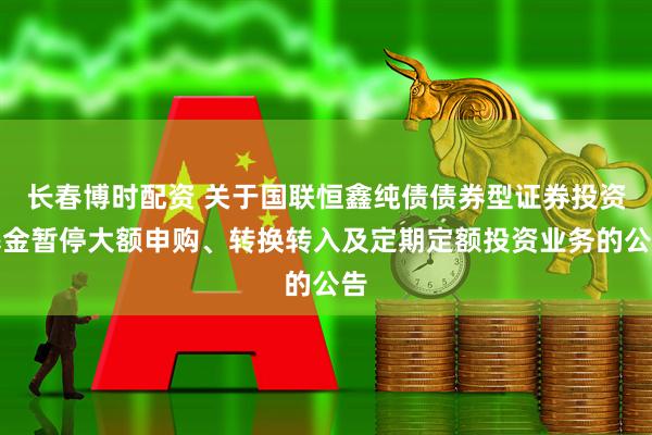 长春博时配资 关于国联恒鑫纯债债券型证券投资基金暂停大额申购、转换转入及定期定额投资业务的公告