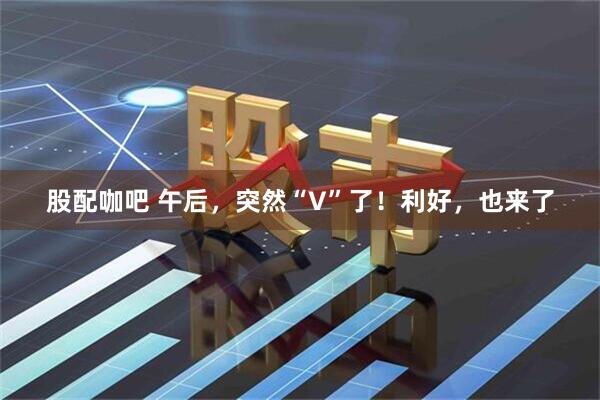 股配咖吧 午后，突然“V”了！利好，也来了